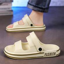 Men's Slip-On Slide Sandals, National Style Casual Slip-On Shoes, Outdoor Beach Shoes, Minimalist Design
