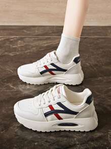 New Fashion Versatile Sports Shoes For Women, Cute Elegant Luxurious Personalized Retro Vacation Style Casual Sports Shoes, Outdoor Hiking Running Sports Personalized Versatile Sports Shoes, Anti-Slip Lightweight Comfortable Breathable Fashion Sports Casual Minimalist Versatile Women Shoes, Cool Quality Fashion Sports Shoes, Graceful Lightweight Modify Foot Shape Comfortable Sports Casual Women Shoes - Beige - View 2