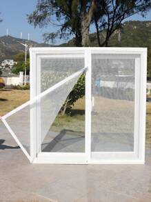 1 件装黑、白、灰三色窗纱，矩形自粘网，带拉链，防尘、隐形防蚊虫，非常适合夏季居家使用