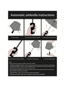 1pc Windproof And Waterproof Travel Umbrella With Automatic UV Protection Sunshade, Fully Automatic Folding Umbrella For Men And Women In Rainy And Snowy Weather, Summer Sunshade Umbrella,Office,Household,Travel, Back To School Supplies