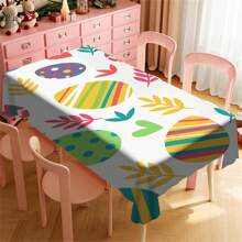 1pc Easter Tablecloth With Rabbit & Egg Design, Suitable For Spring/Summer Decoration, Easter Gift, Indoor/Outdoor, Easter Party & Home Decor, Easter Decorations, Farmhouse Decor - Multicolor - View 30