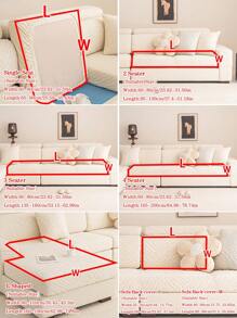 1pc Plush Jacquard Anti-Slip Sofa Seat Cushion Cover, Waterproof, Soft & Skin-Friendly, Pet-Proof, Elastic Sofa Slipcover, Suitable For L-Shaped Combination Sofa And 1/2/3/4 Seat Sofa, All Season