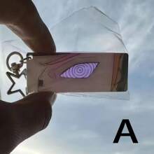1pc Creative Glow-In-The-Dark Eye Shaped Pendant Charm, Anime Acrylic Luminous Eye Keychain