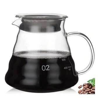 1 件 350ML/500ML/700ML 简约耐高温玻璃咖啡壶，可爱云朵设计，手冲咖啡机，滴滤咖啡杯，咖啡配件 回到学校