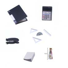 娃娃屋迷你逼真学习用品系列，包括微型书籍、杂志、文件夹、背包、DIY 微型学习场景玩具、微型计算机计算器、BID 娃娃装饰、迷你学习和绘画道具 - 彩色 - 查看 26