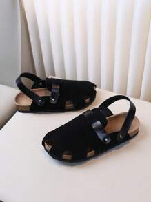 1 para modnych sandałów plażowych typu slip-on z osłoną przedniej części stopy i pięty, odpowiednich na wakacje