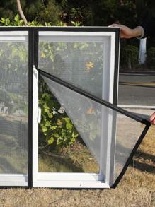 1 Paquete de Pantalla de Ventana Tricolor Negro, Blanco y Gris, Malla Rectangular Autoadhesiva con Cremallera para Protección contra el Polvo, Mosquitos y Insectos Invisibles, Perfecto para uso doméstico en verano