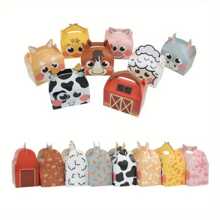 8 Stück/16 Stück/24 Stück Bauernhof Tiere Zoo Party Geschenkboxen, kreative Tier-Mottoparty Geschenkboxen, wiederverwendbare Papier Verpackung für Süßigkeiten, Schokolade, Party Geschenke, Geburtstag und Weihnachten, Hochzeitsdekoration Geschenkboxen, geeignet für Geburtstagsparties und Feiern