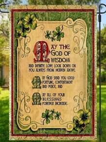 1 szt. Flaga ogrodowa koniczyna na dzień św. Patryka do dekoracji podwórka, inspirująca dekoracja świąteczna na zewnątrz