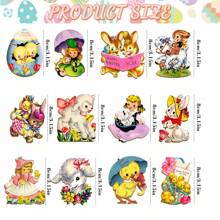 24pcs Spring Easter Wooden Decor, Easter Eggs, Rabbits, Chicks, Lambs, Happy Easter Hollow Wooden Hanging Ornaments Gifts Birthday Graduation