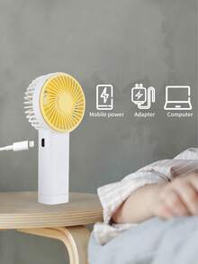 AOYI مروحة يدوية صغيرة قابلة للشحن، بسرعات رياح 3، بتصميم بسيط مع سلسلة للاستخدام الخارجي قطعة واحدة - التدرج اللوني - مشاهدة 8