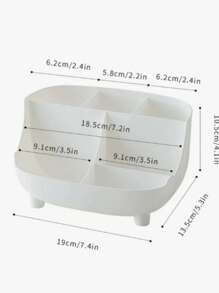 Cosmetic Storage Box,1Pc White Makeup Organizer For Desk Easy Storage Cosmetic Organizer Portable Cosmetic Storage Box