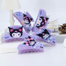 Sanrio 1pc Kuromi Purple Cartoon Design Hair Clip, Hair Accessory