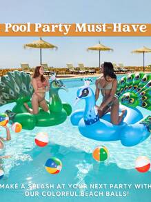 2 piezas/1 pieza Pelota de playa arcoíris (aprox. 30 cm) Juegos de agua de verano, suministros para fiesta de cumpleaños/ Pelota de playa inflable, decoración y accesorios para fiesta con tema tropical hawaiano, colores arcoíris clásicos
