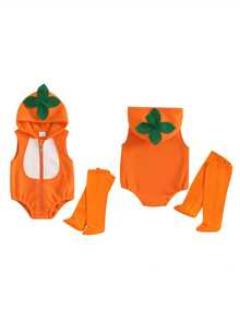 Disfraz de abeja para bebé, mono sin mangas con capucha y calcetines largos, disfraz de abejorro para bebé recién nacido - Naranja - Ver 2