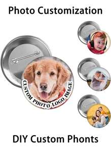 1/3/5/10/30/50/100pcs Custom Button Pin Badge,Personalized Print With Any Text, Photo, Or Image Promotional - Picture Style1 - View 3