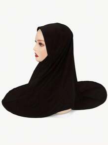 قطعة واحدة وشاح إسلامي محجبة لون سادة للنساء ، أوشحة طويلة لفة الرأس حجاب - متعدد الألوان - مشاهدة 10