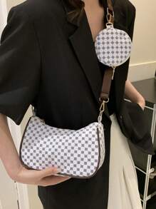 Set de 2 bolsos bandolera de unicolor con diseño de patrones a la moda