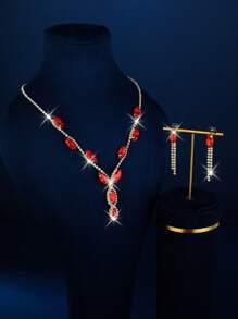 3 Pieces Set: Necklace, Pearl Necklace, Rhombus & Bow Print Geometric Pattern Casual, Boho, Vintage, Court Style Party Street Elegant Bridal Jewelry