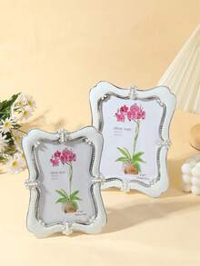 1 Piece Of Retro ABS Plastic Material Multi Size Minimalist Photo Frame For Home And Office Decoration, As Well As Weddings. It Is A Preferred Gift For Families, Collecting Memories And Showcasing Precious Moments - Silver - View 2