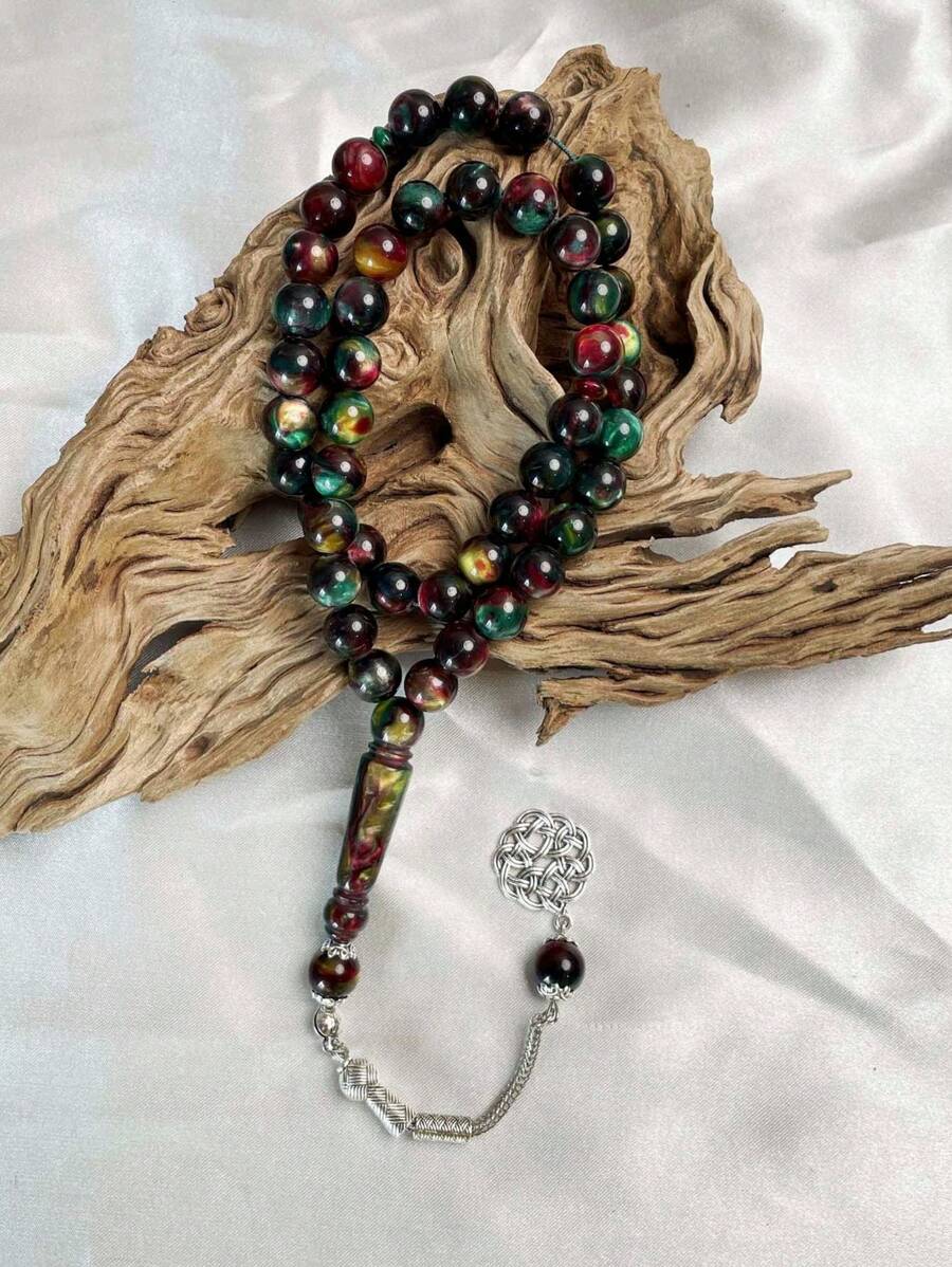 1 件/2 件/3 件/4 件 45 件 10 毫米树脂串珠手链，时尚简约穆斯林祈祷念珠 - 彩色 - 查看 1