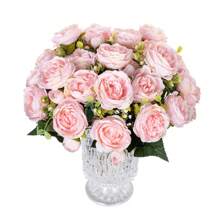 1PC/3PCS Artificial Peony Flowers Silk Bouquets Fake Plants For Spring Wedding Vase For Home Dining Room Bedroom Decorations, Festival Birthday Party Accessories, Outdoor Garden Decorations Gifts Graduation