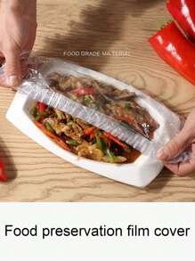 280-300PCS/90-100PCS/55-60PCS Tear-Free Transparent Plastic Cover, PE Film Plastic Bag, Plastic Wrap Cover For Bowl Cover Leftovers Cover, Kitchen Essentials To Keep Your Food Fresh And - Multicolor - View 6