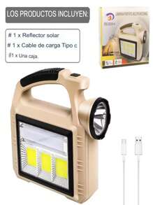 Lámpara Portátil Recargable De Luz Fuerte D Houseout 3004 - Beis - Ver 2