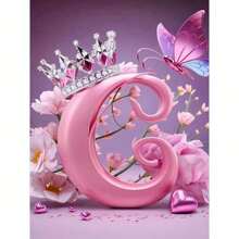 Set per decorazione fai-da-te con pittura di diamanti, lettere corona, strass, mosaico, farfalla, alfabeto, pittura di diamanti, arte da parete, artigianato decorazione per la casa