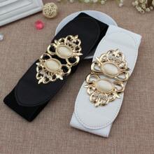 1pc Casual Drawstring Waist Dress, Multi-Color Option, Plus Size, Rhinestone Decor, Suitable For All Seasons