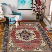 Vintage Floral Pattern Crystal Velvet Doorway Mat, 700G/SQM, 5MM Thickness, Suitable For Bedroom, Living Room, Kitchen, Study, Bathroom