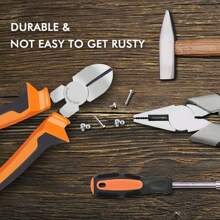 Wire Cutter For Artificial Flowers And Crafts, 6 Inch Side Cutters Chicken Wire Cutters Heavy Duty Diagonal Cutting Pliers Faux Flowers Wire Clippers, Orange - 黑色 - 查看 10