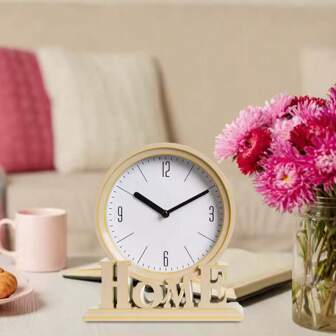 Moderne eenvoudige persoonlijkheid woonkamer tafelklok mode thuis stille desktop klok huisdecoratie, woonkamer studeerkamer klok desktop ornamenten klok Amerikaanse retro creatieve thuis desktop klok