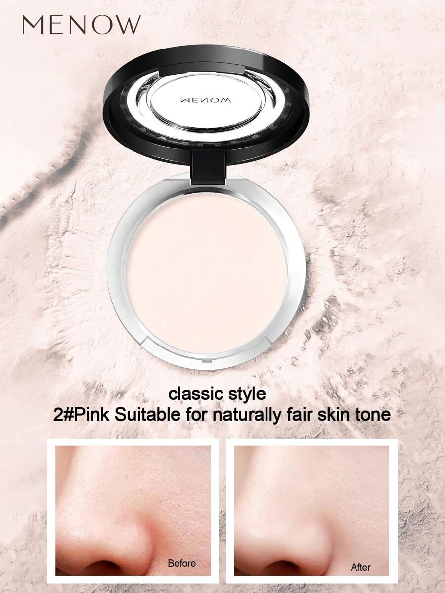 MENOW 哑光薄纱定妆粉控油持久定妆粉干皮油性皮肤彩妆大白饼 - 2#Pink - 查看 1