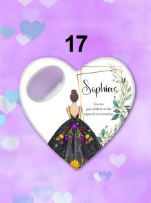 1pc/Bulk Customized 15th Birthday Party Favor, Princess Rose Heart-Shaped Bottle Opener, Sweet 15th Birthday Fridge Magnet, 15th Birthday Party Guest Gift Souvenir, Suitable For 15 Year Old Girls - Multicolor - View 20