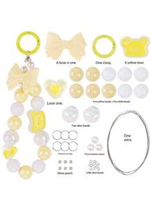 随机混珠散珠亚克力水滴透明珠DIY儿童头饰手机链材料包 - 彩色 - 查看 14