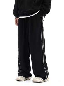 قطعة واحدة سراويل بتصميم بسيط وكاجوال للمراهق الصبي، موضة الشارع، خريف/شتاء