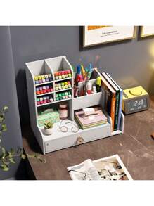 High-Value Pen Holder Storage Box Desktop Drawer Pencil Case Creative Office Cute Children's Marker Pen Storage Compartment - 10筆筒升級版 - 查看 5
