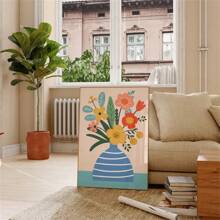 充满活力的花卉帆布墙画 - 无框现代装饰，适合客厅、卧室和家庭办公室 - 彩色 - 查看 4