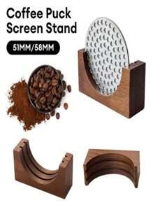 1/2pcs,51mm/53mm/58mm, Thickened Double Layer Reusable Coffee Filter Screen And Espresso Coffee Puck Screen Stand, Heat Mesh Screen Portafilter Barista Coffee Making Puck Screen For Portafilter Basket Espresso Accessories Back To School - Multicolor - View 1