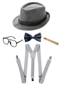 D EXCEED 5 PCS 1920s Costume Accessories Set For Women And Man Great Gatsby Party Hat Bowknot Prop Glasses Shoulder Strap Decoration Dance Party Halloween Holiday Decoration Gifts ﻿ Prom - Multicolor - View 7