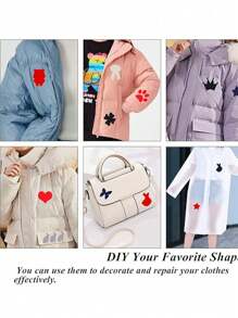 128pcs/8pcs Down Jacket Repair Patches, Self-Adhesive Nylon Repair Tape In Multiple Sizes & Shapes, Waterproof And Washable Fabric Repair Tapes, Suitable For Coats, Clothing, Bags, Backpacks