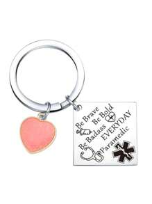 Medical Alert Disc Keychain Gift, Emergency Medical Worker Gift For First Responders, Casual & Elegant Stainless Steel Party Gift