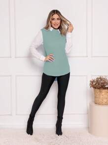 Knitted Vest - verde menta - Ver 2
