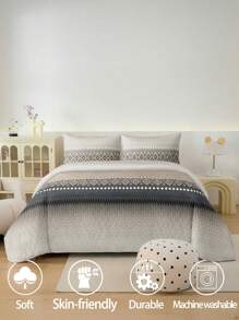 Conjunto de capa de edredom com estampa de zebra, 3 peças (enchimento de edredom não incluído), respirável e supermacio, adequado para todas as estações (1 capa de edredom + 2 fronhas, enchimento de travesseiro não incluído), design suave em duas cores, ideal para quarto, quarto de hóspedes e dormitório. 1 capa de edredom + 2 fronhas (enchimento de edredom não incluído), lavável à máquina, opções de tamanho: Super King, King, Casal padrão, Solteiro, Dormitório, Volta às aulas.