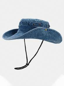 1pc Spring And Summer Retro Washed Cowboy Bucket Hat Women's Outdoor Camping Mountaineering Hat Couple Fashion Sunscreen Fishing Big Hat Eaves Basin Hat Daily Travel Seaside Sunshade Hat And Holiday Gifts - A - View 15