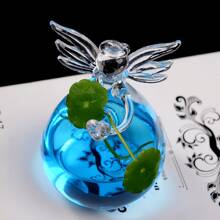 1 pieza Nuevo jarrón colgante de cristal con forma de ángel, vaso de flores creativo, decoración para el hogar y la oficina, regalo del Día de San Valentín, maceta para cultivo hidropónico