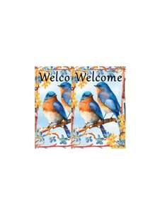 Bandera de jardín temática de primavera y verano, diseño de una sola cara, de poliéster lino impermeable, con patrón de colibrí, lavable a máquina, de 12x18 pulgadas, adecuada para decoración de jardines y patios exteriores, decoración de cumpleaños, bodas, fiestas, graduación, hogar, tapices