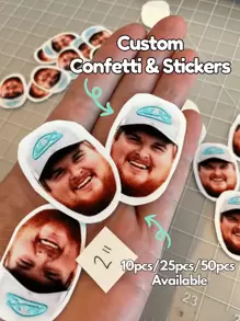 LARGE Face Confetti With Glossy Finish,Graphic Print - Style2 Face Sticker - View 2