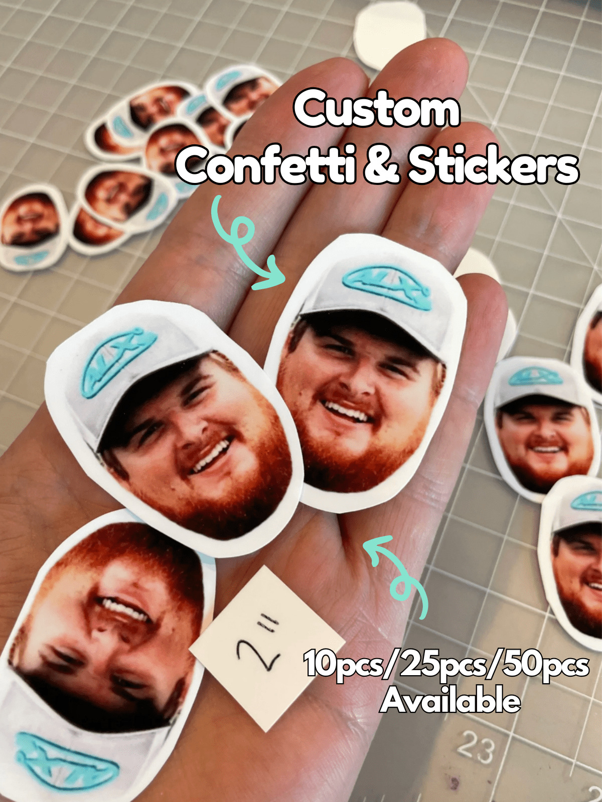 大型五彩纸屑，表面光滑，图案印刷 - Style2 face sticker - 查看 2